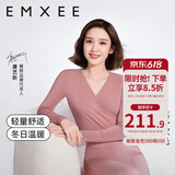 嫚熙（EMXEE）超皮孕妇秋衣秋裤套装秋冬哺乳月子服保暖内衣 奶茶色【中暖-发热纱】 M