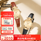 薇薇安·威斯特伍德（Vivienne Westwood）西太后手表女士小表盘女表石英表皮表带生日礼物送女友金色同款 闺蜜组合 VV090GDBK+VV090GDBR 23mm