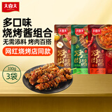 大喜大烤肉酱烧烤料组合装110g*3袋 调味品 户外烧烤酱腌烤煎炸  烧烤料