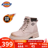 Dickies女士马丁靴高帮时尚情侣靴百搭工装靴女 粉色-加绒 女款-37 