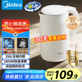 美的（Midea）烧水壶电水壶热水壶母婴级316L不锈钢 0涂层2升大容量开水壶 双层防烫 MK-SH20M320-PRO
