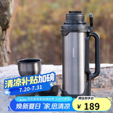 乐扣乐扣（LOCK&LOCK）大容量保温壶户外旅行露营不锈钢便携车载式手提暖壶2L灰色