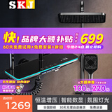 SKJ淋浴花洒套装氛围灯多功能恒温数显大置物架增压花洒全套 枪灰色L316-【数显恒温】