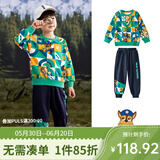 汪汪队立大功汪汪队衣服儿童卫衣男童休闲卫衣春装2025春季宝宝卡通童装套装 绿色花版 110