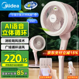 美的（Midea）【离线语音】家用空气循环扇智能遥控落地扇轻音台立两用节能摇头电风扇大风力小型风扇FGA24THR