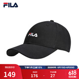 FILA 斐乐官方棒球帽情侣款男士女士帽子时尚休闲鸭舌帽子遮阳帽 正黑色-BK XS