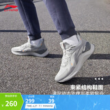 李宁越影 ELEMENT丨跑步鞋男女同款透气减震跑鞋轻便软底运动鞋子 微晶灰(047男款)-3 41