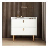 苡茉床头柜实木卧室现代家用简约2025新款轻奢小型床边柜子储物柜白50