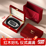 七匹狼皮腰带男士自动扣牛皮红木质礼盒送男友老公七夕情人节礼物实用