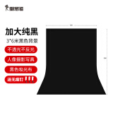 摄影怪兵器（hakutatz）黑色吸光布直播视频抠像纯黑不反光黑幕拍摄拍照背景布摄影道具纯色网红背景墙 3*6米