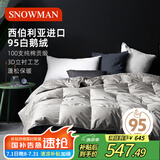 斯诺曼100支贡缎进口95%白鹅绒羽绒被芯空调被夏凉被子2.0*2.3m充280g灰