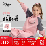 迪士尼（DISNEY）童装儿童女童长袖套装开衫裤子耐磨运动两件套春秋DB431TE02红140
