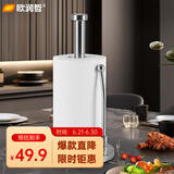 欧润哲厨房纸巾架加粗不锈钢立式卷纸架保鲜膜收纳架用纸置物架双杆档条