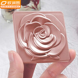 欧润哲 折叠小镜子便携镜子随身镜双面化妆镜学生宿舍迷你高清镜粉色