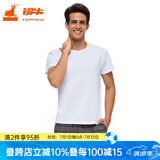 铜牛男士内衣 汗布圆领短袖T恤基础款纯色白T恤打底衫 NS007 白色 L (170/95)