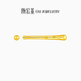 潮宏基足金黄金耳钉简约女款定价 至简 EEG30003259 养耳棒一对款 生日