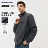 NVG·YOUNG意大利小帆船男女同款半拉链立领卫衣秋冬季磨毛通勤字母套头衫