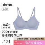 ubras虞书欣同款夹心软支撑光面细肩带文胸女士内衣女背勾款奶盐蓝色S