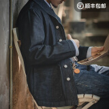 马登工装 新复古回潮水洗丹宁夹克阿美咔叽养牛猎装牛仔翻领外套男春 牛仔蓝 XL