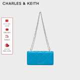 CHARLES&KEITH质感菱格链条小方钱包女包包女包生日礼物母亲节礼物CK6-10680924 CERULEAN天蓝色 XS
