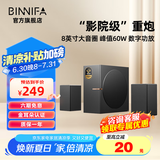 BINNIFA杜比音效解码重低音家庭影院180W大功率独立低音炮回音壁电视音响音箱全木质发声DSP数字音效 play3Dultra【2.1桌面尊享版】