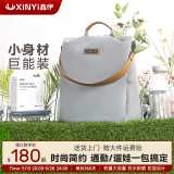 鑫伊妈咪包双肩多功能大容量保温母婴包手提包双肩包宝宝外出行妈妈包 棕榈灰（18L全新升级款）