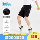 361°童装男女童梭织五分裤夏季新款小中大童运动裤男童短裤 经典黑1702A 170