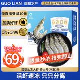 GUO LIAN国联 生鲜盐冻大虾 无冰净重3斤 盐冻特大号45-60只 海产冷冻虾