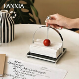 繁夏轻奢纸巾架方形纸巾餐巾压纸座酒店民宿立式纸巾盒样板间拍照摆件