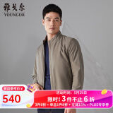 雅戈尔（YOUNGOR）单夹克男立领单茄克锦纶耐穿舒适透气男士上衣外套 VJJK409947YQA卡其 L 175/96A