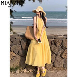 棉致法式气质无袖背心连衣裙女夏季2025新款宽松显瘦海边度假a字长裙 图片色【913高品质43.5】 L 100-120斤