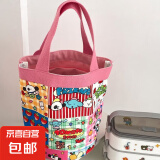 可爱涂鸦水桶包ins印花圆筒包帆布便当袋韩风少女手拎饭盒妈咪包 番茄商店