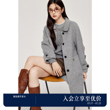 诗凡黎（'SEIFINI）【羊驼毛绵羊毛大衣】诗凡黎学院风毛呢外套24冬新款小个子双面呢 灰色 S
