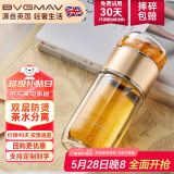 宝威玛（BVGMAV）玻璃杯英国茶水分离双层隔热高硼硅 泡茶水杯子网红礼物定制200ml