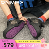 ON MAX【范丞丞同款】小帆船黑色国潮牌厚底星星低帮板鞋男女2025夏新款 黑色 38