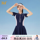 361°泳衣女连体保守遮肚裙式游泳衣性感新款时尚显瘦大码温泉泳衣外穿 藏粉色 XL （建议体重55kg-60kg）