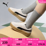 彪马（PUMA）【厚底鞋】增高小白鞋松糕鞋女子休闲板鞋PLATFORM391942 纯白色-黑色-金色-01 39