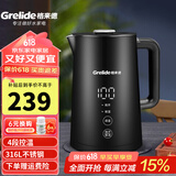 格来德 （Grelide）烧水壶保温316L不锈钢电热水壶恒温电水壶家用大容量热水壶多段调温煲水壶煮水壶LED大屏数显 1.7L D2217E黑-316不锈钢-4段温度