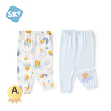 舒贝怡2条装儿童防蚊裤男童女童夏婴儿裤子宝宝长裤森林蓝 90CM