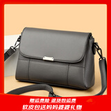 洛仕黛琪软皮女包2025新款中年女士小包单肩斜挎包妈妈包包夏季休闲背包 灰色