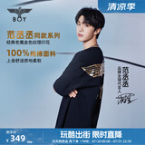 BOY LONDON【范丞丞同款】夏短袖情侣款烫金黑色休闲潮牌T恤N01910 黑色 现货 M 此款偏大，建议拍小一码