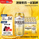 哈尔滨牌啤酒百威集团哈尔滨牌小麦王450ml*15听啤酒整箱装春日出游