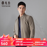 雅戈尔（YOUNGOR）单行政夹克男立领单茄克锦纶耐穿舒适透气男士上衣外套 VJJK409947YQA卡其 XL 180/100A