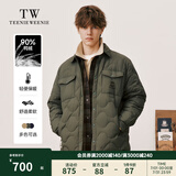 Teenie Weenie Men小熊男装羽绒服冬季衬衫式羽绒服保暖外套外套男 军绿色 XL (180)