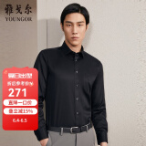 雅戈尔（YOUNGOR）长袖衬衫男DP免烫衬衫纯棉面料抗皱易打理新品 GLDP10171AFA黑色 38