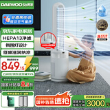 大宇（DAEWOO）【国家补贴】母婴级无叶风扇小海豚直流变频电风扇净化加湿氛围灯HEPA13落地扇 风随温变 AM08