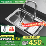 华帝（VATTI）304不锈钢水槽单槽 拉丝不锈钢洗菜盆厨房洗碗盆-以旧换新