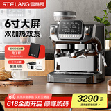 雪特朗（STELANG）【国家补贴】ST-520咖啡机家用双系统 双锅炉 双水泵意式全半自动研磨一体机蒸汽可调骑士灰