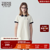 Teenie Weenie小熊夏季撞色Polo休闲通勤简约白色连衣裙时尚收腰短裙女 乳白色 S (160)