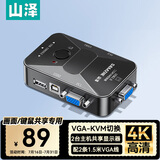 山泽KVM切换器 VGA视频切屏器 二进一出台式机电脑显示器监控鼠标键盘USB打印机共享器 SZ-211B